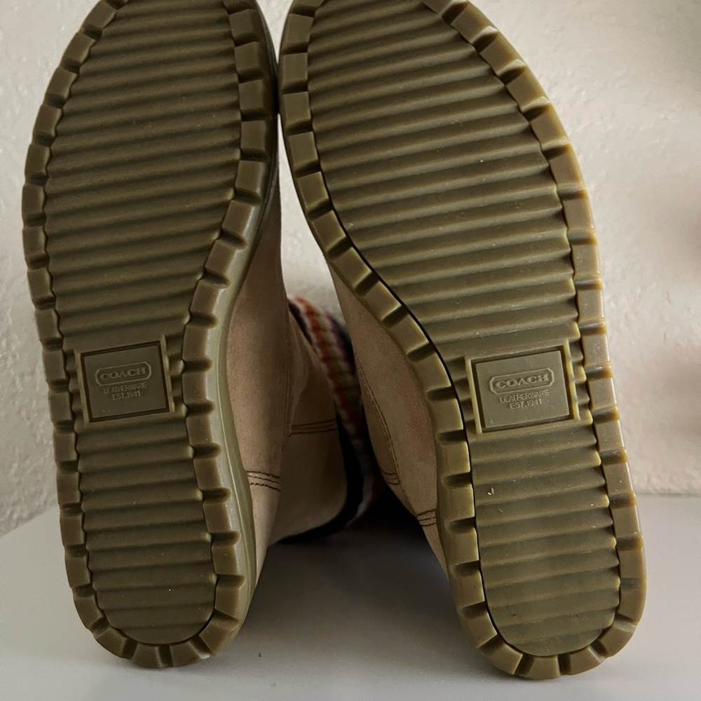 Coach Suede Boots with Logo Detail - Picture 10 of 11